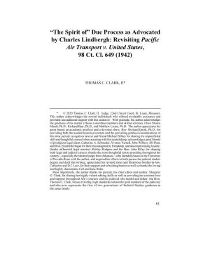 "The Spirit Of" Due Process As Advocated by Charles Lindbergh