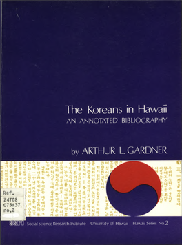 The Koreans in Hawaii an ANNOTATED BIBLIOGRAPHY