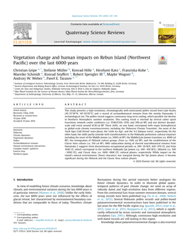 Vegetation Change and Human Impacts on Rebun Island (Northwest Paciﬁc) Over the Last 6000 Years