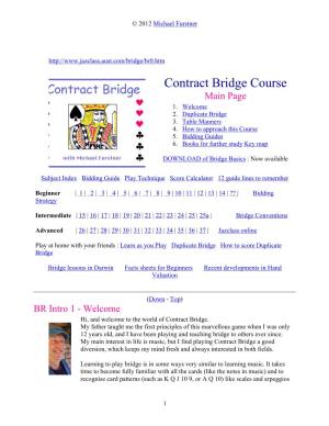 Contract Bridge Course Main Page 1