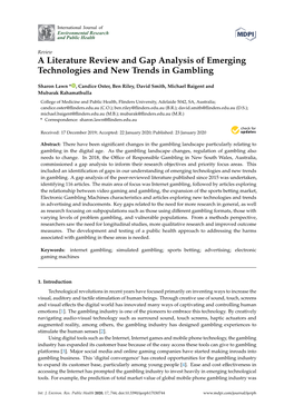 A Literature Review and Gap Analysis of Emerging Technologies and New Trends in Gambling