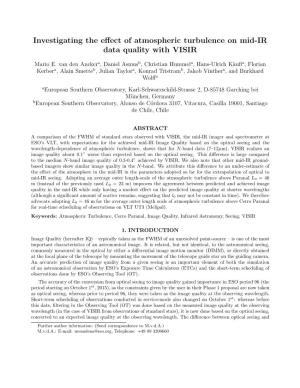 Investigating the Effect of Atmospheric Turbulence on Mid-IR Data Quality with VISIR