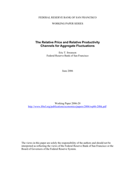 The Relative Price and Relative Productivity Channels for Aggregate Fluctuations