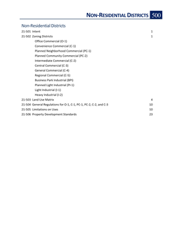 Non-Residential Districts 500