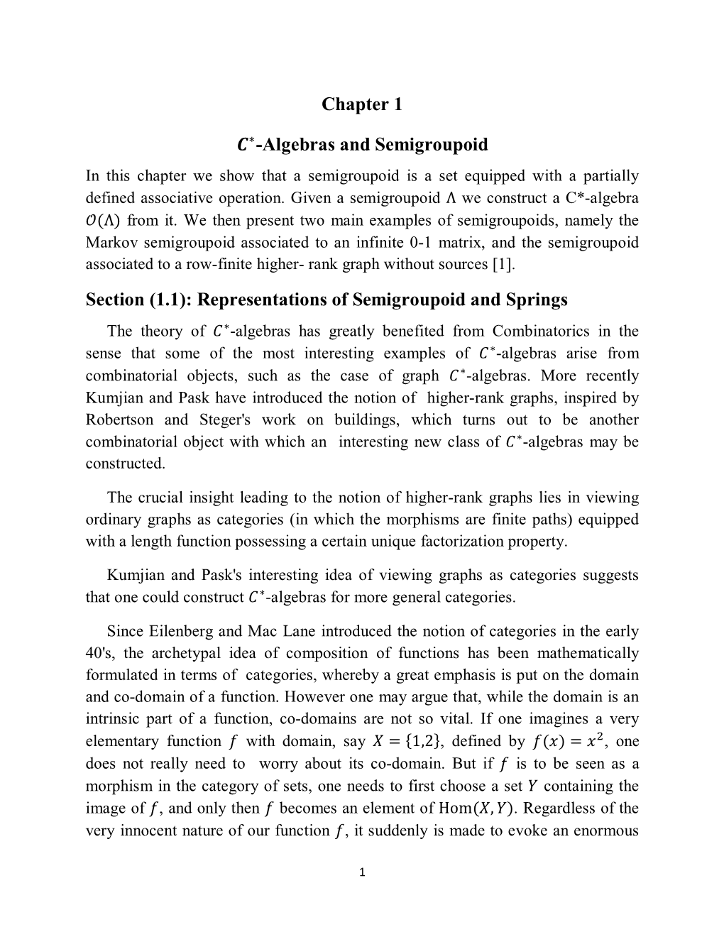 Representations of Semigroupoid and Springs