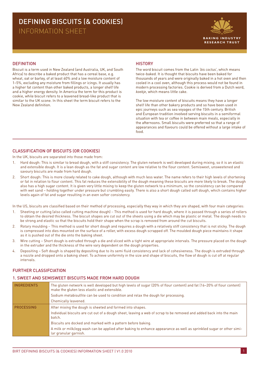 Defining Biscuits (& Cookies) Information Sheet