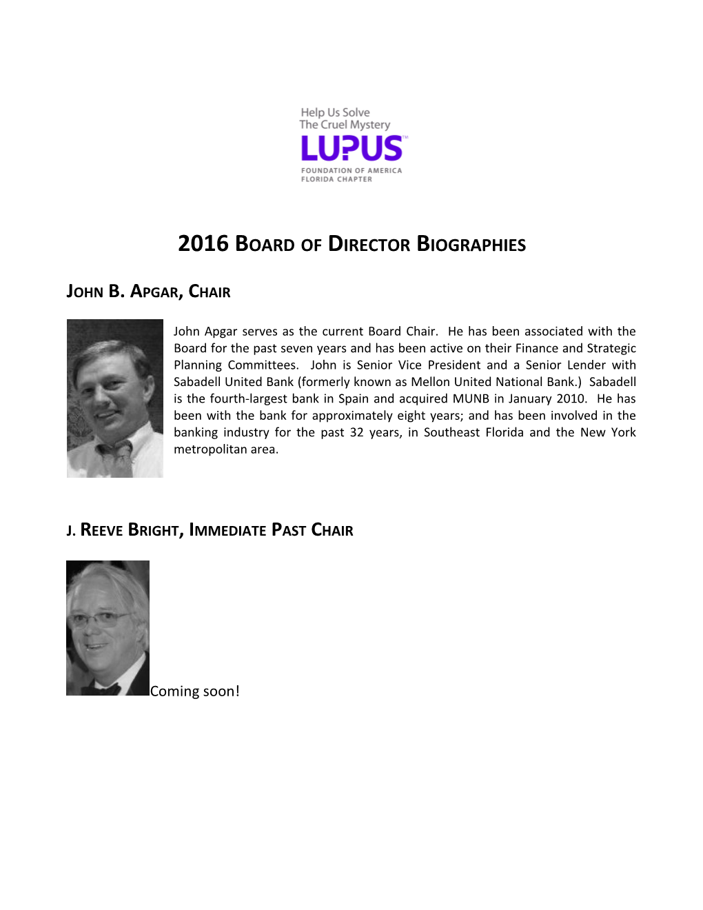 Lfa Board of Directors Bios