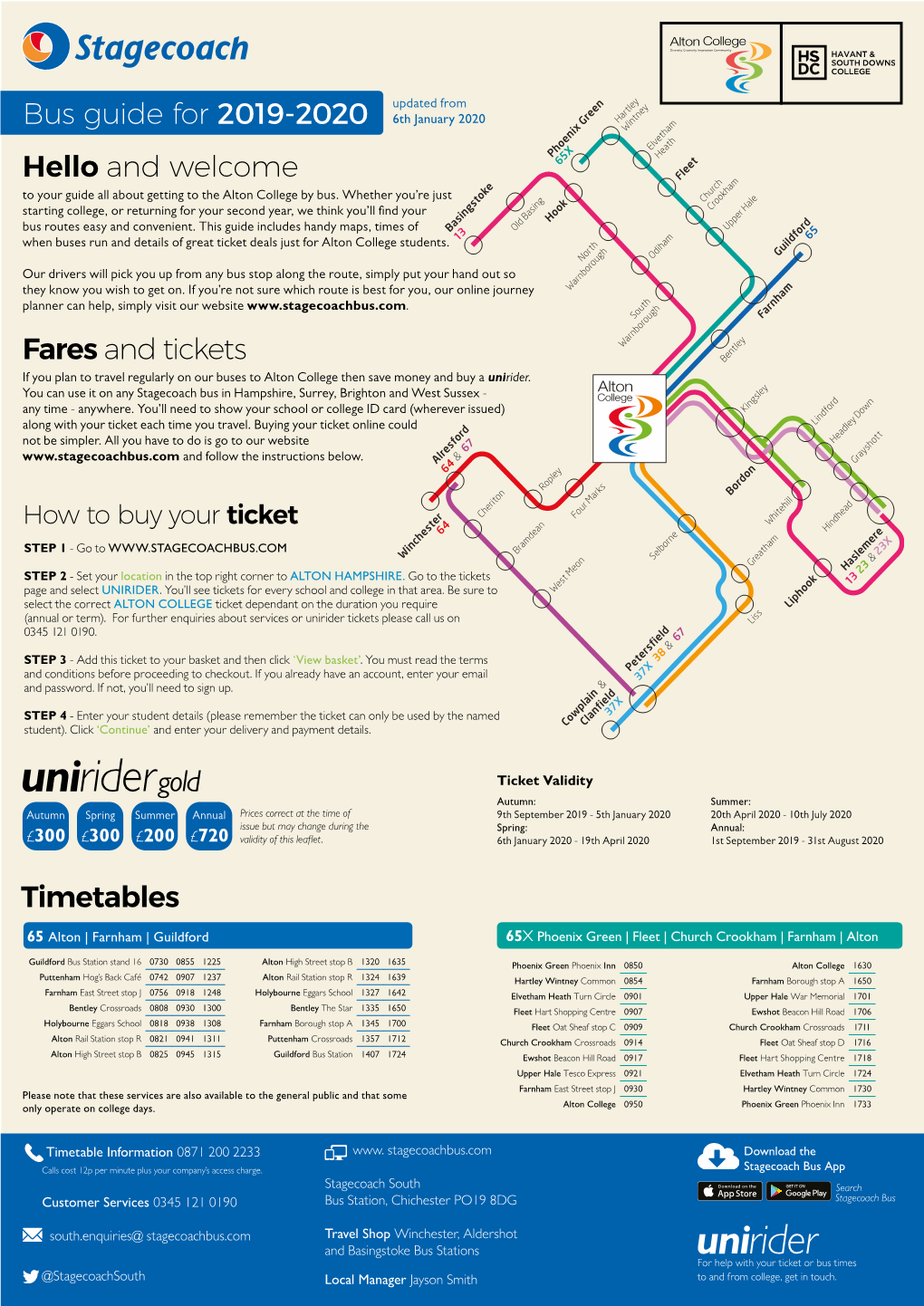 Bus Guide for 2019-2020 Fares and Tickets Hello and Welcome Timetables