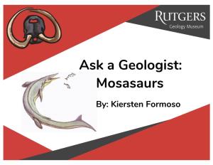Ask a Geologist- Mosasaurs