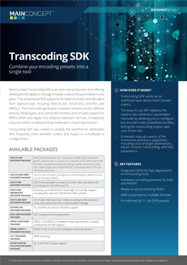 Transcoding SDK Combine Your Encoding Presets Into a Single Tool