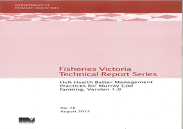 Fish Health Better Management Practices for Murray Cod Farming. (Version 1.0)