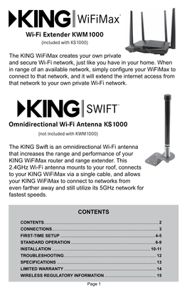 Wi-Fi Extender KWM1000 Omnidirectional Wi-Fi Antenna