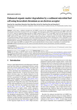 Enhanced Organic Matter Degradation by a Sediment Microbial Fuel Cell Using Hexavalent Chromium As an Electron Acceptor
