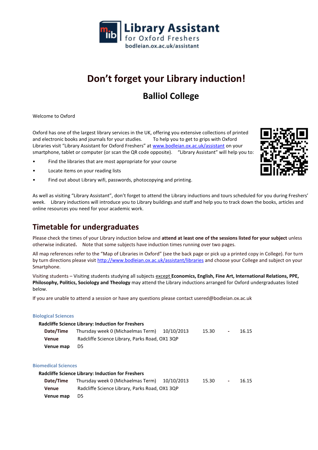 Don't Forget Your Library Induction!