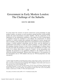 8 Government in Early Modern London: the Challenge of the Suburbs