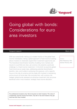 Going Global with Bonds: Considerations for Euro Area Investors