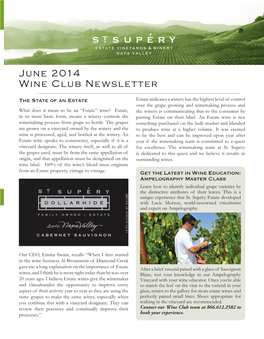 June 2014 Wine Club Newsletter