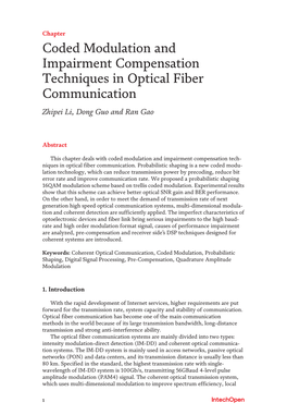 Coded Modulation and Impairment Compensation Techniques in Optical Fiber Communication Zhipei Li, Dong Guo and Ran Gao