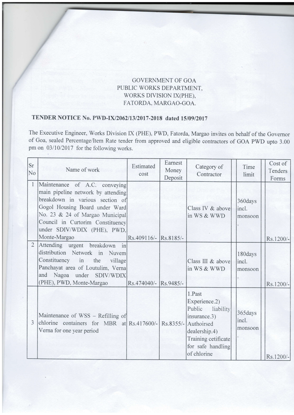 Constituency in the Village Class Iii & Above Incl