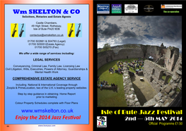 Wm SKELTON & CO Isle of Bute Jazz Festival