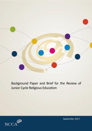 Background Paper and Brief for the Review of Junior Cycle Religious Education