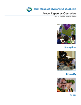 Annual Report on Operations July 1, 2005 - June 30, 2006