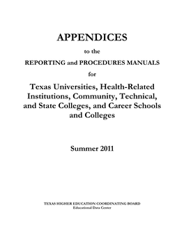 THECB Appendices 2011