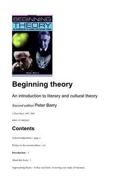 Beginning Theory