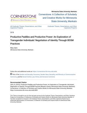 An Exploration of Transgender Individuals' Negotiation of Identity Through BDSM Practices