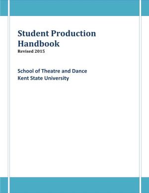Student Production Handbook Revised 2015