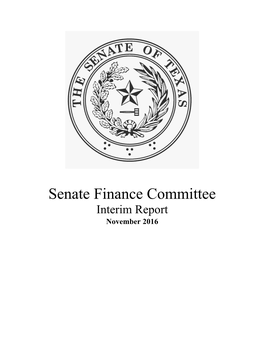 Senate Finance Committee Interim Report November 2016