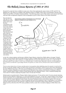 The Belleek Census Returns of 1901 & 1911 the Belleek Census