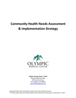 Community Health Needs Assessment & Implementation Strategy