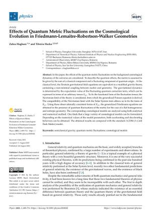 Effects of Quantum Metric Fluctuations on the Cosmological Evolution in Friedmann-Lemaitre-Robertson-Walker Geometries
