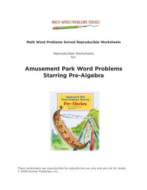 Amusement Park Word Problems Starring Pre-Algebra