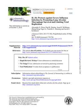 IL-36Γ Protects Against Severe Influenza