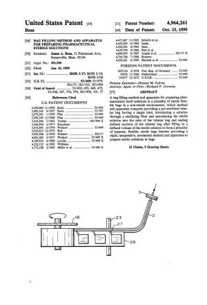 United States Patent (19) (11 Patent Number: 4,964,261 Benn 45) Date of Patent: Oct