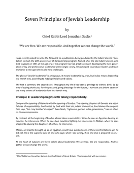 Seven Principles of Jewish Leadership