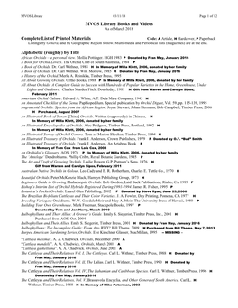 To View the PDF File of the Library Listing
