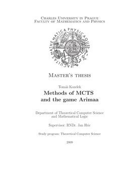 Master's Thesis Methods of MCTS and the Game Arimaa