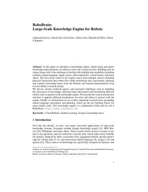 Large-Scale Knowledge Base for Robots