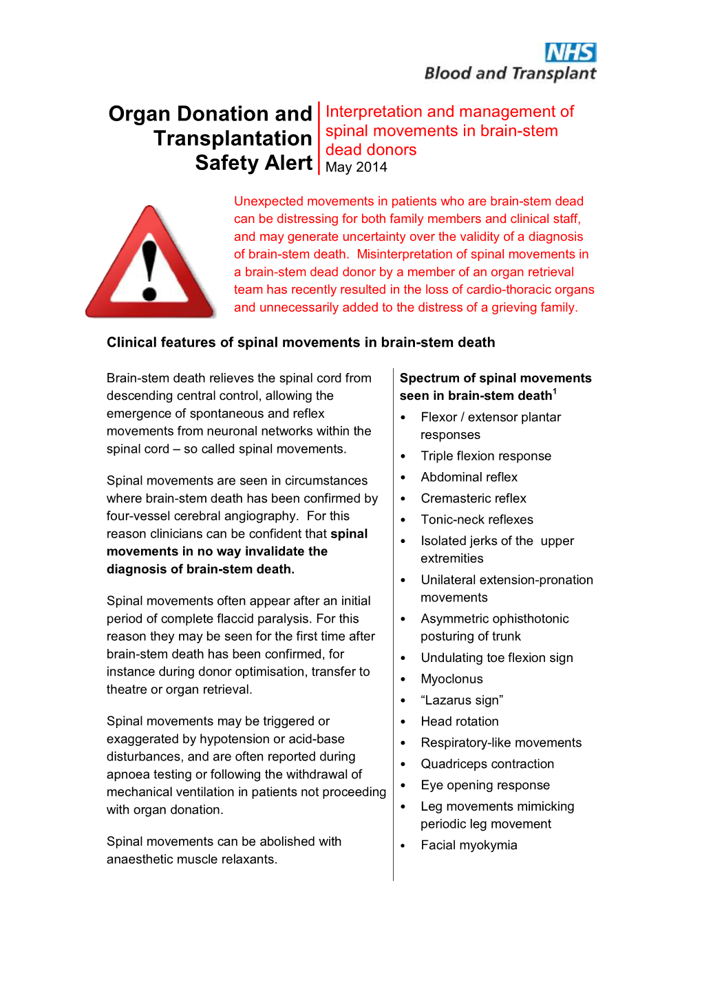 Spinal Movements Briefing Document FINAL290514