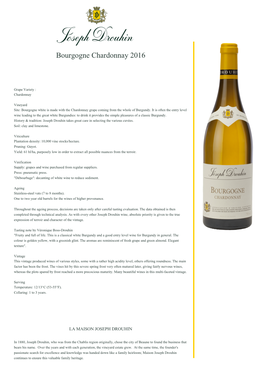 Bourgogne Chardonnay 2016