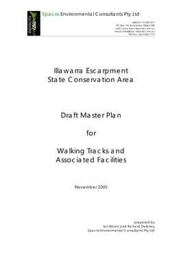 Illawarra Escarpment Walking Tracks: Draft Master Plan