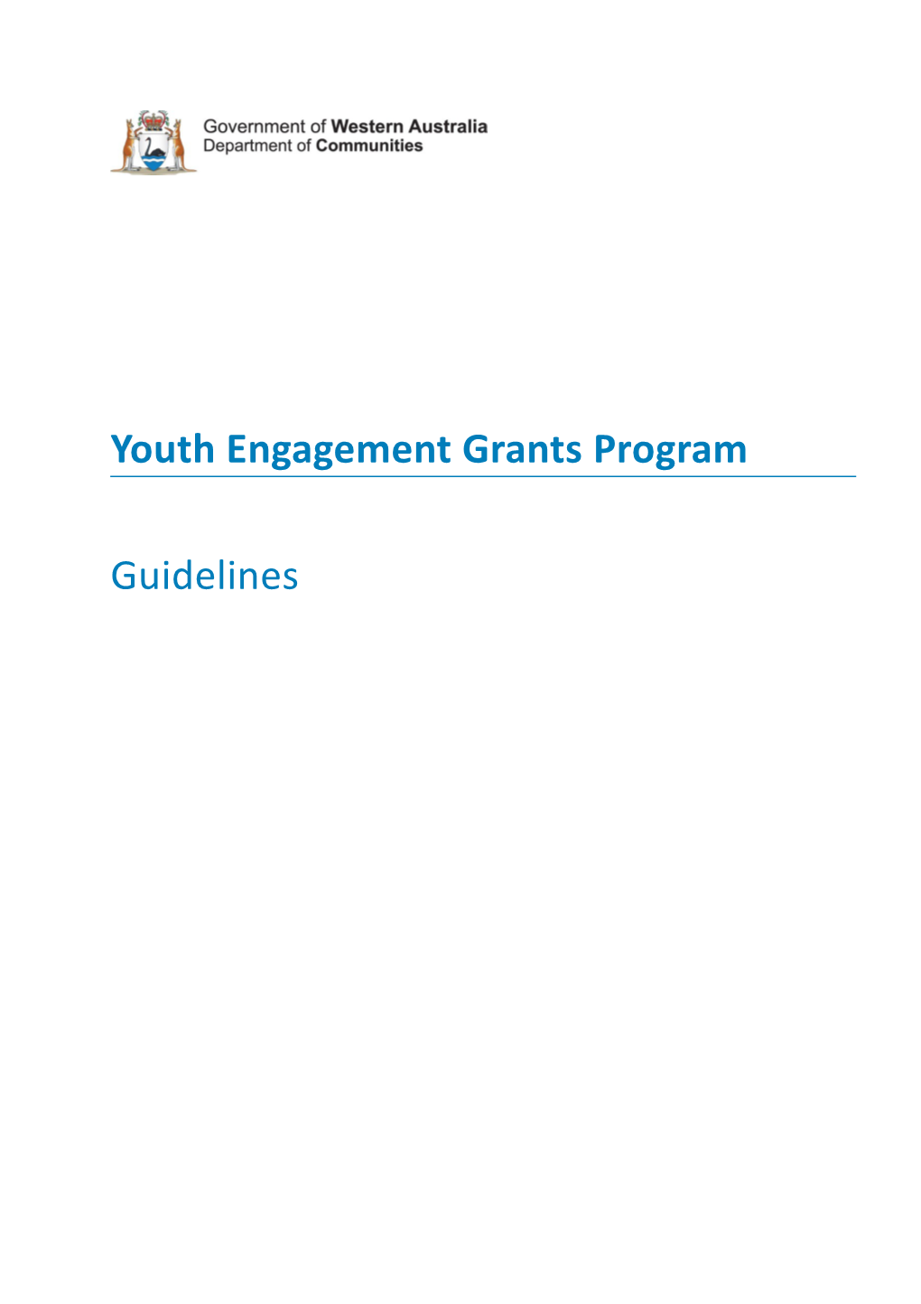 Youth Engagement Grants Program Guidelines