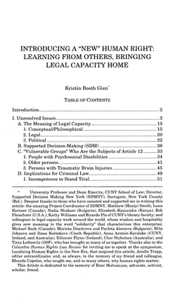 "New" Human Right: Learning from Others, Bringing Legal Capacity Home