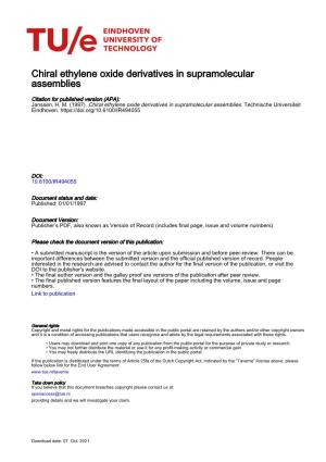 Chiral Ethylene Oxide Derivatives in Supramolecular Assemblies