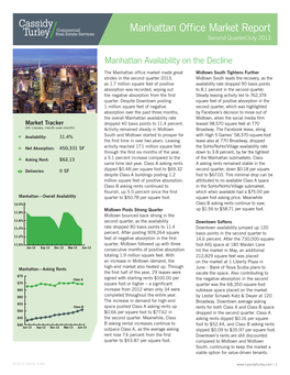 Manhattan Office Market Report Second Quarter/July 2013