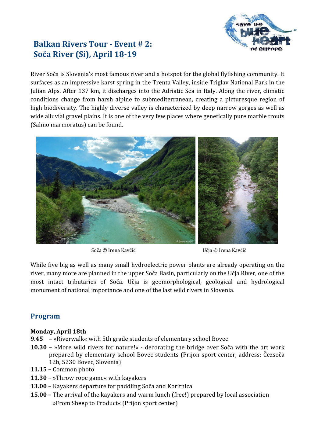 Balkan Rivers Tour - Event # 2: Soča River (Si), April 18-19