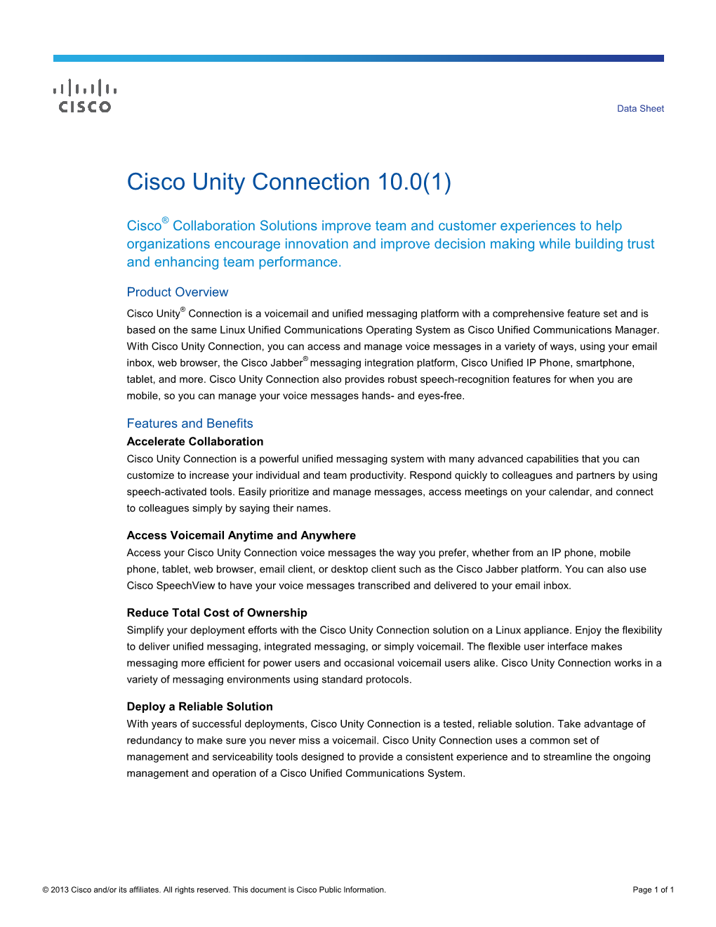 Cisco Unity Connection 10.0(1)